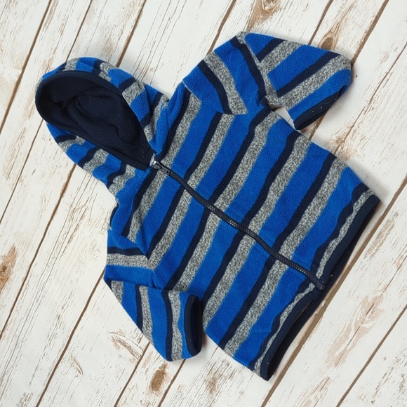 Garaninals Fleece Striped Hooded Jacket 12M - Picture 2 of 6